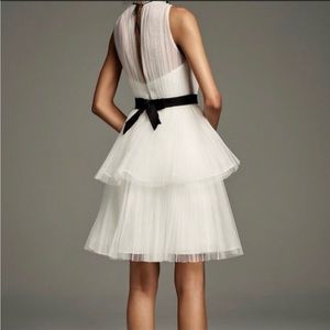 WHITE BY VERA WANG Illusion High-Neck Tiered Tulle Short Dress | NEW WITH TAGS